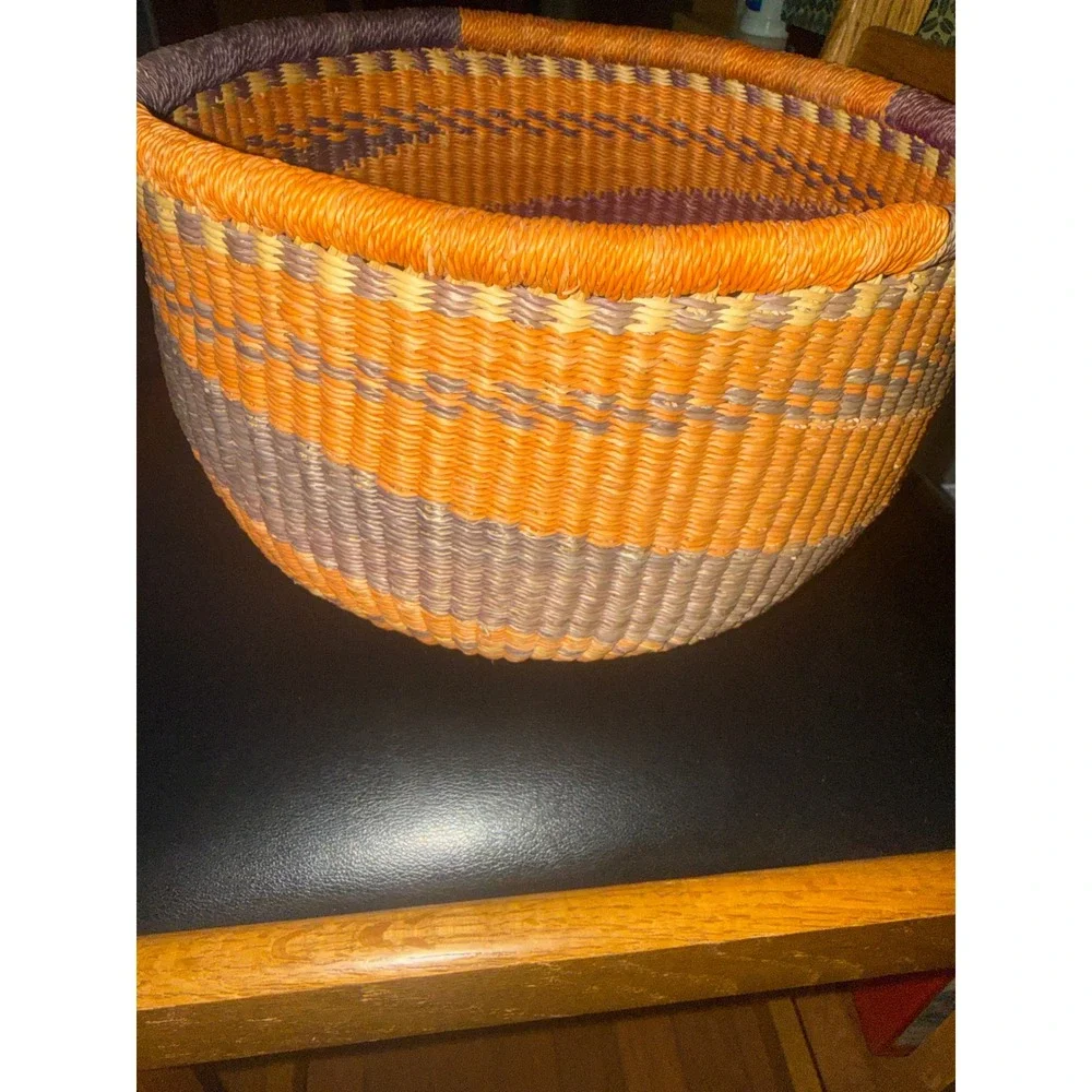 Large Vintage Zulu Telephone Wire Basket - Deep Pot Ukhamba Bowl